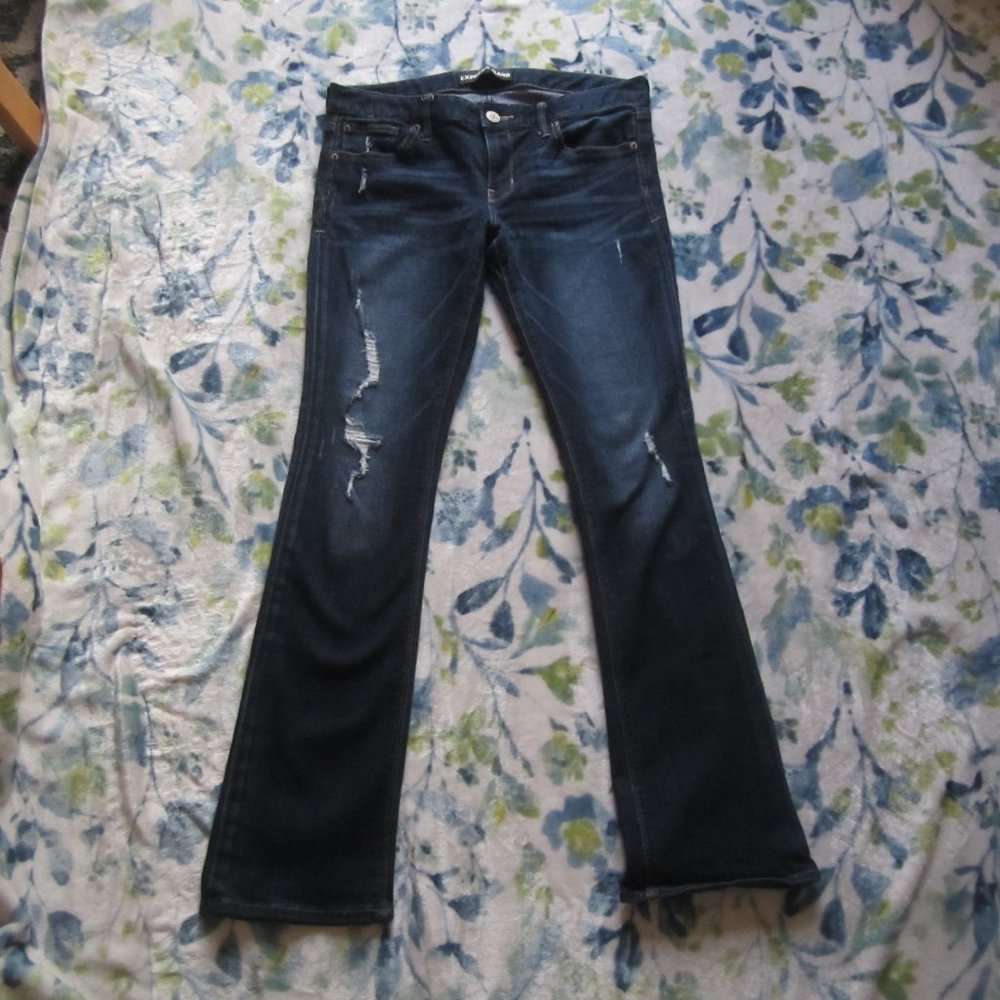 Express Dark Blue Distressed Jeans Size 8R